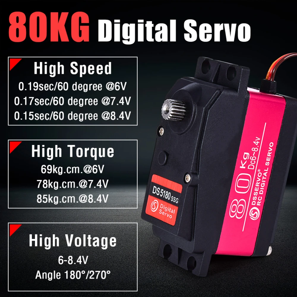 Dsservo مقاوم للماء DS5180 80  - مراجعة Servo Metal Gear وسعره