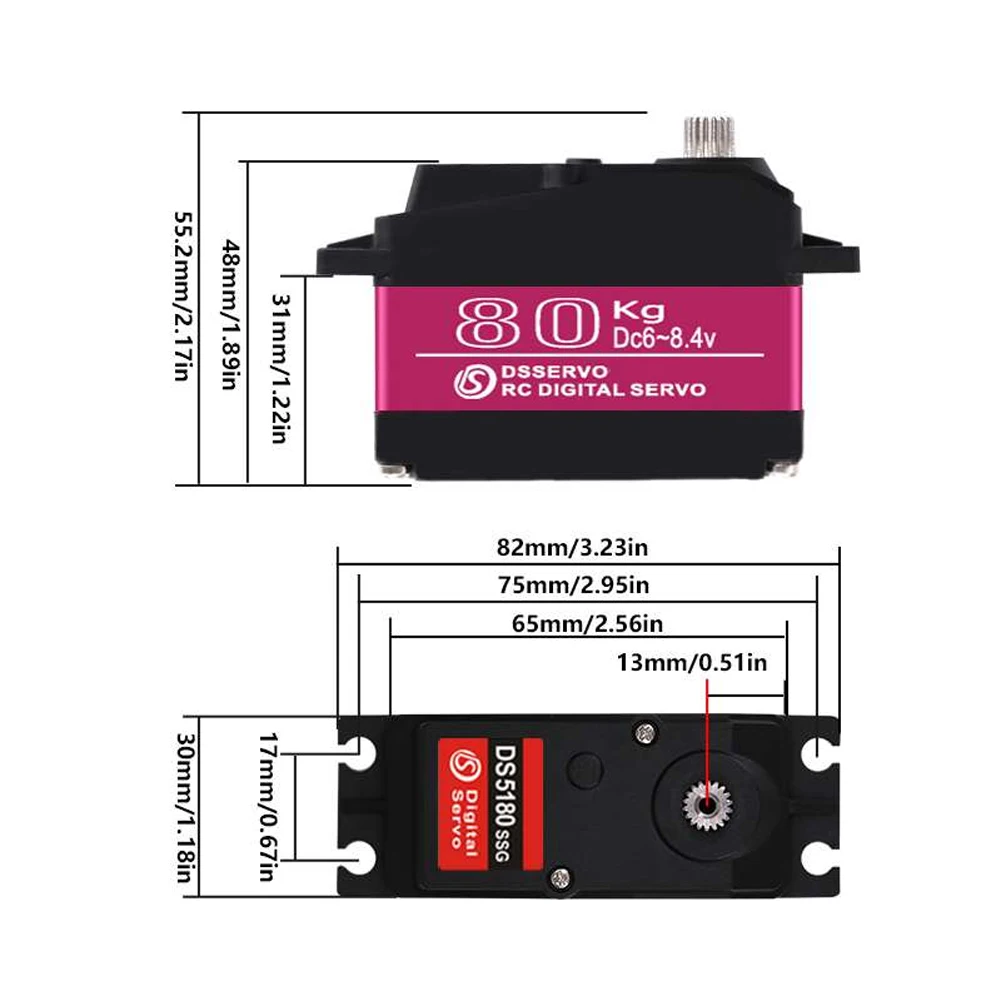Dsservo مقاوم للماء DS5180 80  - مراجعة Servo Metal Gear وسعره